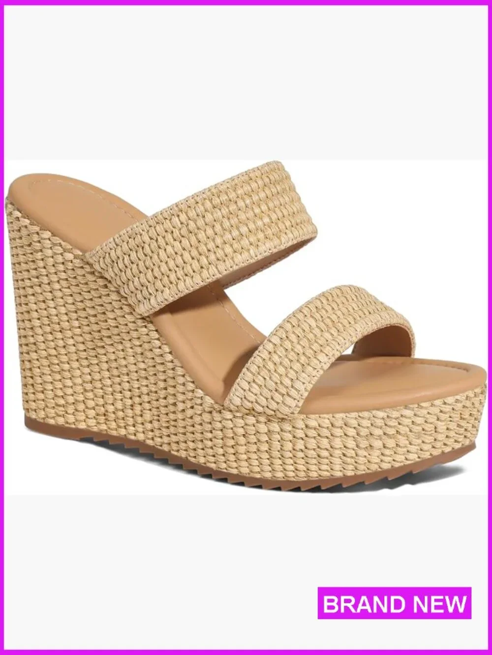 Slip-On Espadrille Wedge Sandals Comfortable Platform Slides Summer Beach